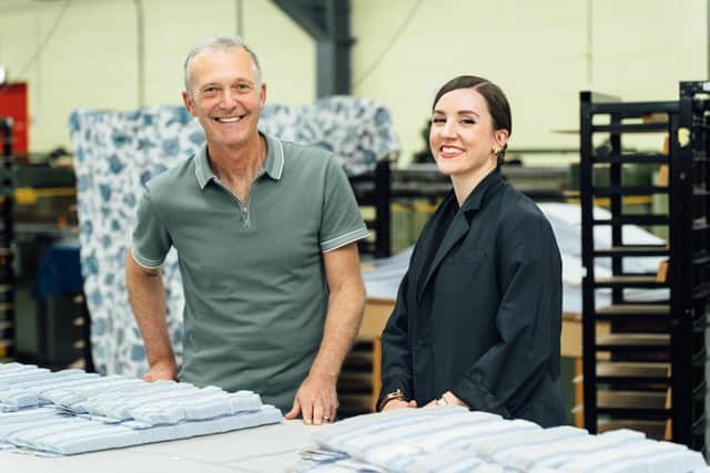 Hamish Marshall, director at James A Marshall, with Svenja MacMillan.