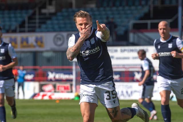 Jason Cummings scored the opener from the spot at Dens - his sixth goal in 12 starts - as Dundee beat Raith Rovers 2-1 (Photo by Mark Scates / SNS Group)