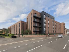A CGI image of the redeveloped site, which has been vacant since 2018 and lies south-east of Paisley town centre. Picture: contributed.