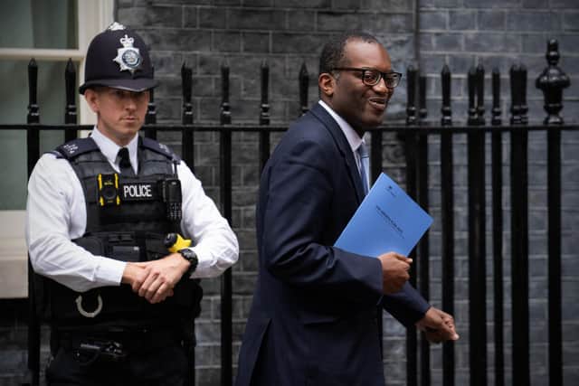 Chancellor of The Exchequer Kwasi Kwarteng leaves 11 Downing Street in London. Picture: Carl Court/Getty Images