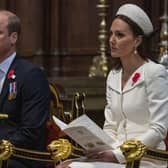 The Duke and Duchess of Cambridge attending the Service of Commemoration and Thanksgiving commemorating Anzac Day at Westminster Abbey.  Picture date: Monday April 25, 2022.