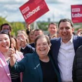 Scottish Labour Deputy leader Jackie Ballie, Scottish Labour leader Anas Sarwar and Davy Russell, newly elected Scottish Labour MSP for Hamilton, Larkhall and Stonehouse yesterday (Picture: Jeff J Mitchell/Getty Images)