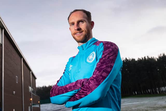 Hearts defender Aidy White at Riccarton.
