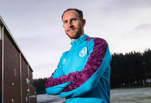 Hearts defender Aidy White at Riccarton.