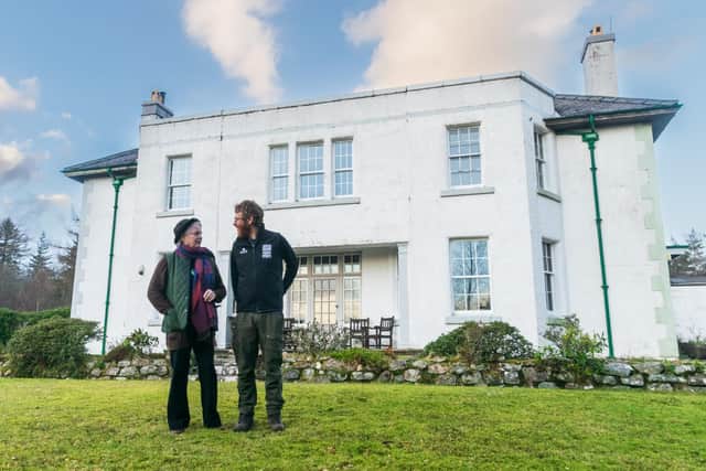 Environmental lawyer and activist Kathryn Rae, who is behind the new Scottish Rainforest Centre, with Malcolm Turner, estate manager for estate owner Woodland Trust Scotland. Picture: Caz Austin/WTML