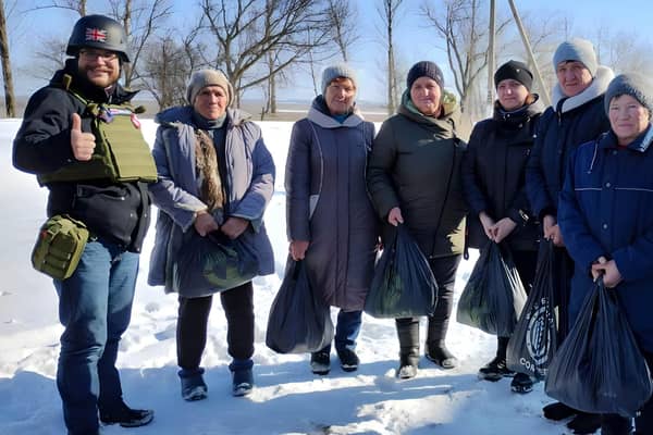 Oleg Dmitriev, of Sunflower Scotland, delivering aid to Novooleksandrivka village near Vovchansk in February last year.