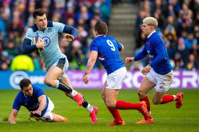 Scotland's Blair Kinghorn in action against France in the Guinness Six Nations this month.