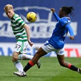 Celtic's Stephen Welsh (left) is tackled by Rangers' Joe Aribo during a Scottish Cup at Ibrox last weekend. Alan Stubbs believe the two clubs are brands that would attract major investment if they played in a British league. (Photo by Rob Casey / SNS Group)