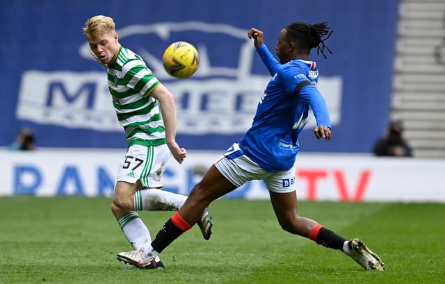 Celtic's Stephen Welsh (left) is tackled by Rangers' Joe Aribo during a Scottish Cup at Ibrox last weekend. Alan Stubbs believe the two clubs are brands that would attract major investment if they played in a British league. (Photo by Rob Casey / SNS Group)