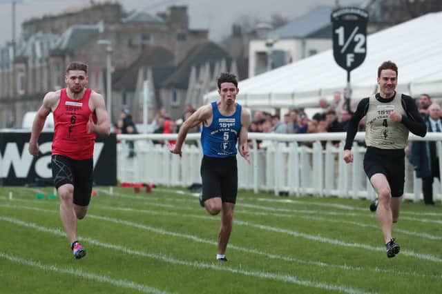Ian Horsburgh, right, won the 2020 New Year Sprint at Musselburgh Racecourse. Picture: Stewart Attwood