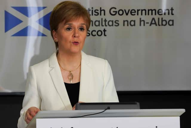 Scotland's First Minister Nicola Sturgeon. (Photo by HANDOUT/AFP via Getty Images)