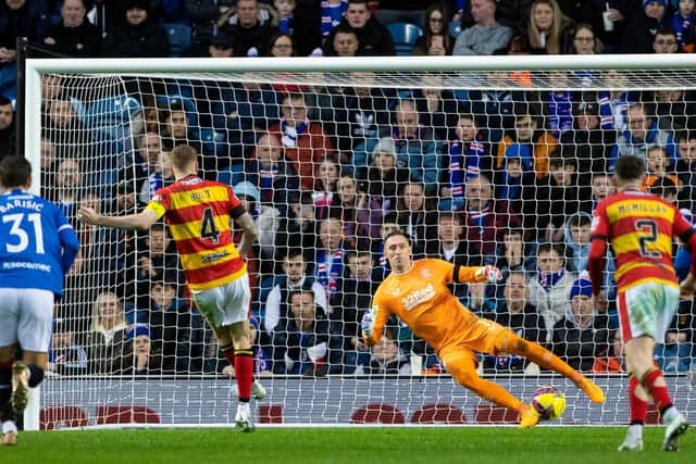 Kevin Holt put Partick Thistle in front at Ibrox. (Photo by Alan Harvey / SNS Group)