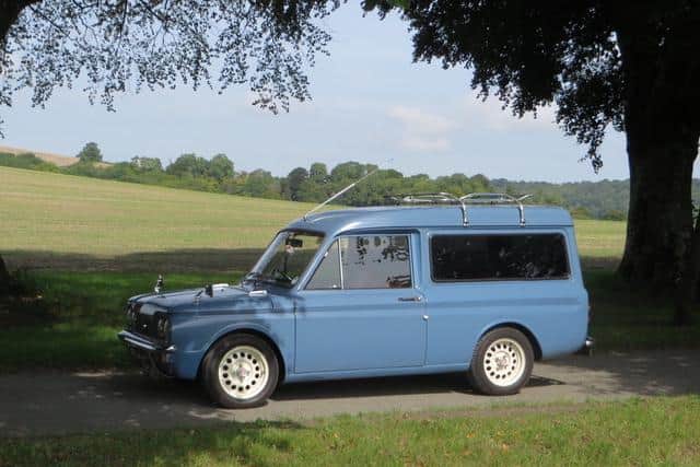 David Lane's 1960s Hillman Imp Commer van which he purchased for just £50 in 1991.