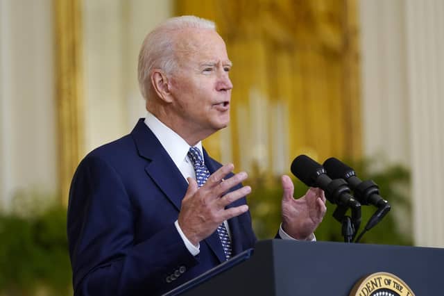 Joe Biden's decision to withdraw troops from Afghanistan was followed by a swift victory for the Taliban (Picture: Susan Walsh/Associated Press)