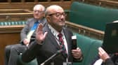 George Galloway takes his seat in the House of Commons, London, after his by-election victory in Rochdale.