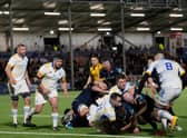 Sam Skinner's late try earned Edinburgh a bonus point as they lost 47-27 at home to Leinster.  (Photo by Ross Parker / SNS Group)