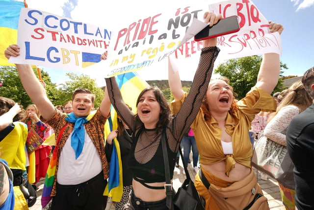 The sun shone as participants took part in the Pride Edinburgh 2022 event in Edinburgh. Picture date: Saturday June 25, 2022.