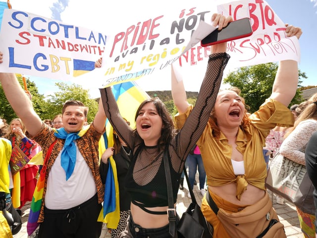 The sun shone as participants took part in the Pride Edinburgh 2022 event in Edinburgh. Picture date: Saturday June 25, 2022.