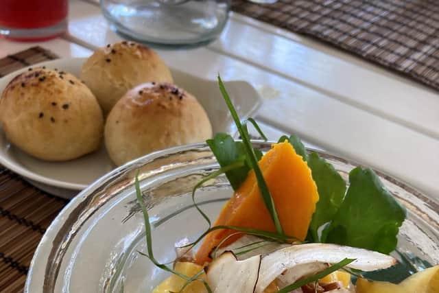 Lion fish ceviche at Armadillo on Grenada. Pic: Hannah Stephenson/PA.