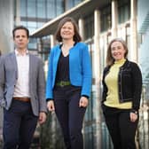 Left to right are Andrew McNeill, Mark Beaumont, Jill Arnold, and Ana Stewart of Eos. Picture: Stewart Attwood