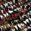 Graduates from Edinburgh University celebrate after a graduation ceremony at the McEwan Hall in the centre of Edinburgh. Picture: PA