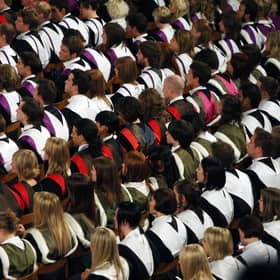 Graduates from Edinburgh University celebrate after a graduation ceremony at the McEwan Hall in the centre of Edinburgh. Picture: PA