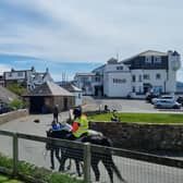 Horse riders at Blackwaterfoot, Isle of Arran