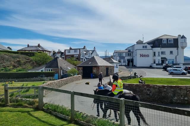Horse riders at Blackwaterfoot, Isle of Arran