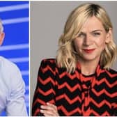 Gary Lineker, left, and Zoe Ball, right.