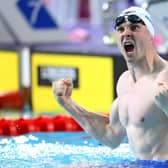 Scotland's Ross Murdoch celebrates winning bronze in the Men's 200m Breaststroke Final. (Photo by Shaun Botterill/Getty Images)