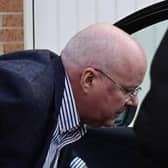 Former SNP chief executive Peter Murrell, pictured arriving home, has been charged in connection with embezzlement of SNP funds following a police investigation into the party's finances. Photo: John Devlin