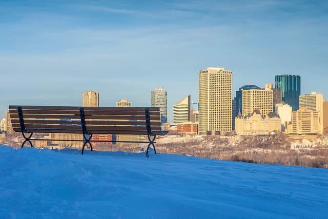Downtown Edmonton, the capital of Alberta, and its second-largest city,