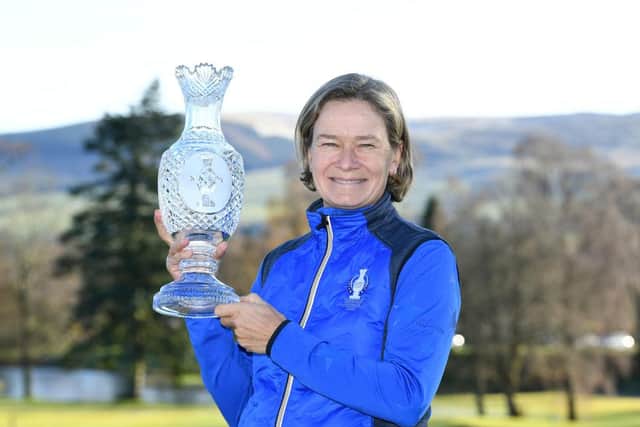 Catriona Matthew, Europe's Solheim Cup captain, is set to play in the inaugural Aramco Team Series event in a fortnight's event. Picture: Mark Runnacles/Getty Images.