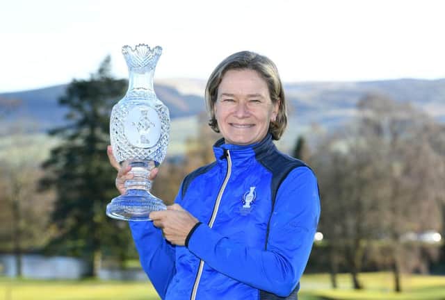 Catriona Matthew, Europe's Solheim Cup captain, is set to play in the inaugural Aramco Team Series event in a fortnight's event. Picture: Mark Runnacles/Getty Images.