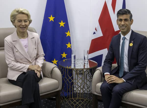 Prime Minister Rishi Sunak meets with Ursula von der Leyen during the Cop27 summit at Sharm el-Sheikh, Egypt.  

Rishi Sunak appears to be on the verge of agreeing a Brexit deal aimed at easing trade friction in Northern Ireland as he enters into “final talks” with the European Union.