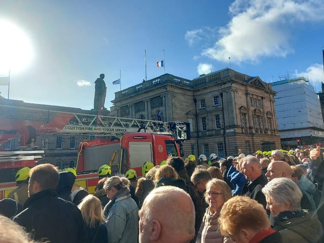 Hundreds of locals, as well as the Scottish Fire Service lined the Royal Mile on the day of Barry Martin's funeral.