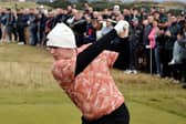 Bob MacIntyre in action on the Old Course at St Andrews in the third round of the Alfred Dunhill Links Championship. Picture: Kevin McGlynn