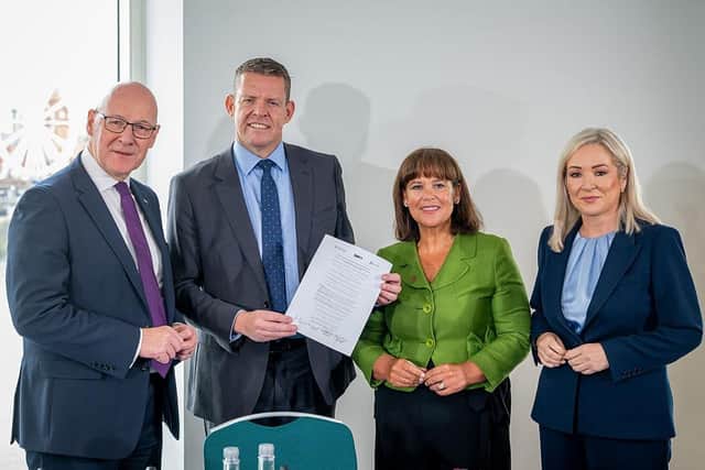 Scotland's First Minister John Swinney, First Minister of Wales Rhun ap Iorwerth, Sinn Fein President Mary Lou McDonald and First Minister of Northern Ireland Michelle O'Neill this week (Picture: Matthew Horwood/Getty Images)