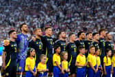 Scotland players line up ahead of the Euro 2024 opener against Germany at the Munich Football Arena. Picture date: Friday June 14, 2024.