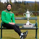 Hibs' Christian Doidge hopes to help the Easter Road side defeat Dundee United and move a step closer tp lifting the Scottish Cup. Photo by Mark Scates / SNS Group