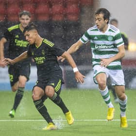 Celtic were well beaten by Real Madrid at a sodden Excelsior Stadium.  (Photo by Ross MacDonald / SNS Group)