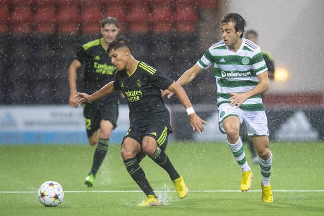Celtic were well beaten by Real Madrid at a sodden Excelsior Stadium.  (Photo by Ross MacDonald / SNS Group)