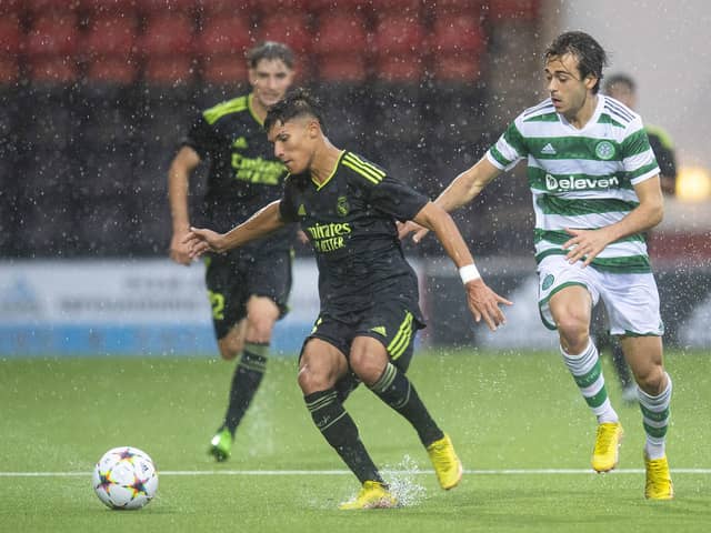Celtic were well beaten by Real Madrid at a sodden Excelsior Stadium.  (Photo by Ross MacDonald / SNS Group)