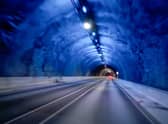 Inside a Faroe Islands tunnel