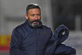 DUMFRIES, SCOTLAND - JANUARY 08: Kilmarnock Manager Derek McInnes during a Cinch Championship match between Queen of the South and Kilmarnock at Palmerston Park on January 08, 2022, in Dumfries, Scotland. (Photo by Craig Foy / SNS Group)
