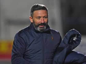 DUMFRIES, SCOTLAND - JANUARY 08: Kilmarnock Manager Derek McInnes during a Cinch Championship match between Queen of the South and Kilmarnock at Palmerston Park on January 08, 2022, in Dumfries, Scotland. (Photo by Craig Foy / SNS Group)