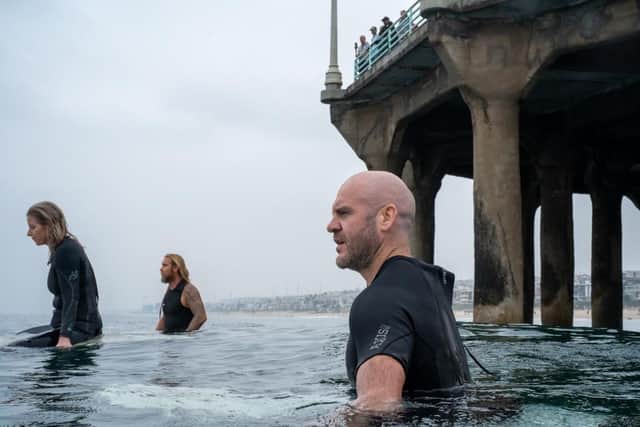 Andy Hadden surfing in California