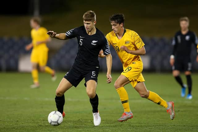 George Stanger in action for New Zealand's U23 side against Australia. Picture: Jason McCawley/Getty Images