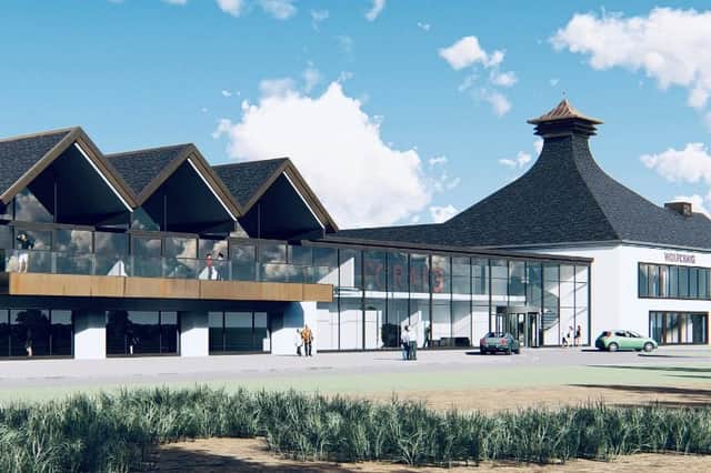 A CGI impression of the building near Stirling that will incorporate the distillery, an 'interactive, education-focused' family visitor attraction, private tasting room and 180-cover bistro restaurant and bar.