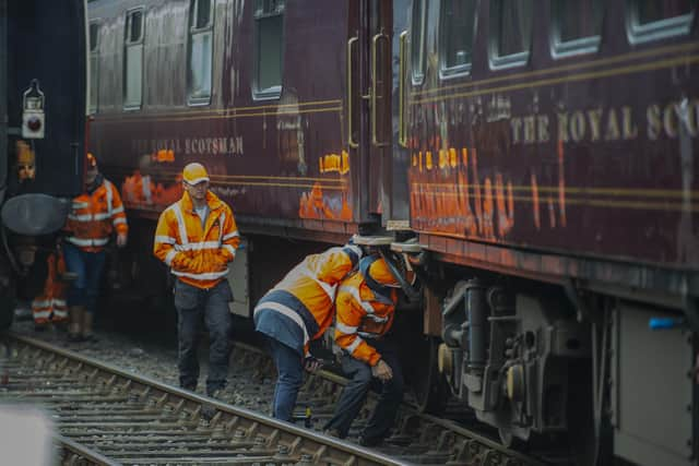 Two people suffered minor injures in the slow-moving collision involving Flying Scotsman. Picture: Lisa Ferguson